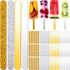 80 Pieces Glitter Acrylic Sticks 4.53 Inch Reusable Mirror Sticks Laser Stick Craft Ice Cream Sticks for Party, Festival and Home DIY, 2 Styles