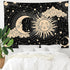 Sun and Moon Tapestry Aesthetic Sun Moon Tapestry Black Dark Spiritual Tapestries Wall Hanging Room Decor for Bedroom, Livingroom(59"x82", Moon and Sun)