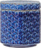 Creative Co-Op Debossed Decorative Stoneware Lid & Pattern, Distressed Crackle Glaze, Blue Jar