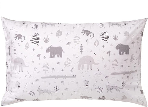 WeeSprout Mini Toddler Pillow for Kids Sleeping - Organic Cotton Shell & Pillowcase with Soft & Supportive Polyfiber Filling Good for Travel, Machine Washable, 18 x 13 x 3, Safari