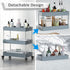 NOTHEIA Storage Cart 3-Tier, Bathroom Organization Slide Out Cart, Laundry Organization and Storage Utility Cart, Snack Cart with Wheels Thin Space Solutions, Grey