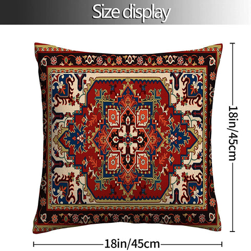 KENT HILL Persian Tribal Floral Throw Pillow Covers Set of 2 Decorative Outdoor Burnt Orange Turkish Cotton 18 X 18 Inches Square for Living Room Bed Sofa Chair Couch