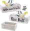 LotFancy Bathroom Decor Box 2 Pack, Hello Sweet Cheeks Nice Butt on 2 Sides, Wooden Back of Toilet Storage Basket, Toilet Paper Organizer for Home D©cor