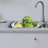 i Kito Over the Sink Colander with Expandable Rubber Grip Handles - Fine Mesh Oval Strainer in Stainless Steel -Drain, Rinse Fruits and Vegetables
