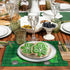 WARM TOUR Placemats for Dining Table Set of 4, St. Patrick's Day Green Truck and Lucky Clover Table Mats Washable Cotton Linen Non-Slip Green Grid Placemats for Home Kitchen Tables Decoration
