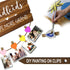Buecasa Gifts for Grandma from Grandchildren - Grandkids Make Life More Grand Wooden Picture Holder with 6 Heart Clips 15.8x6.0 Inches