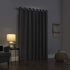 Sun Zero Brooks Burlap Weave Thermal Extreme 100% Blackout Grommet Curtain Panel, 52 in x 84 in, Navy/Denim Blue