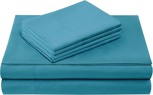 Comfort Spaces Microfiber Set 14" Deep Pocket, Wrinkle Resistant All Around Elastic-Year-Round Cozy Bedding Sheet, Matching Pillow Cases, King, Teal,CS20-0250