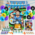 Birthday Party Decorations, 85 Pcs Party Supplies - Backdrop, Banner, Balloon, Cupcake Toppers, Stickers for Anime Themed Party