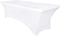 Obstal 6ft Stretch Spandex Table Cover for Standard Folding Tables - Universal Rectangular Fitted Tablecloth Protector for Wedding, Banquet and Party ?White, 72 Length x 30 Width x 30 Height Inches?