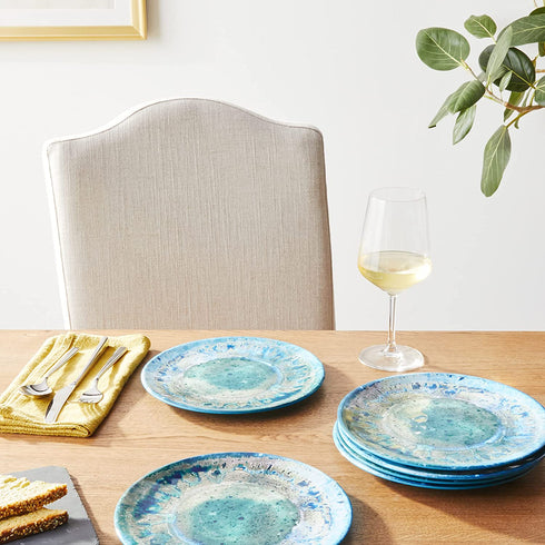 Certified International Radiance Teal Melamine 8.5"Salad/Dessert Plate, Set of 6