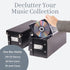 Snap-N-Store CD Storage Box - Pack of 2 - Durable 5.1 x 5.1 x 13.2 Inch Disc Holders with Lids to Store up to 165 Discs - Black