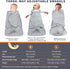 Ftikvo Swaddle-Blanket Baby Girl & Boy Swaddles Newborn Sleep Sack Infant Transition Safe Wrap Blankets 100% Cotton Breathable (Grey, Large, 3-6 Month)