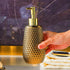 Gold Bathroom Accessory Set 4 Piece Ceramic Bath Accessories Sets Complete, Rain- Drop Shaped Bathroom Essential with Toothbrush Holder & Dish, Tumbler,Soap Dispenser Set for Bath Decor