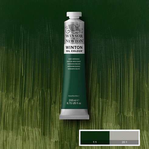 Winsor & Newton 1437405‹ Winton Oil Color Paint, 200-ml Tube, Dark Verdigris