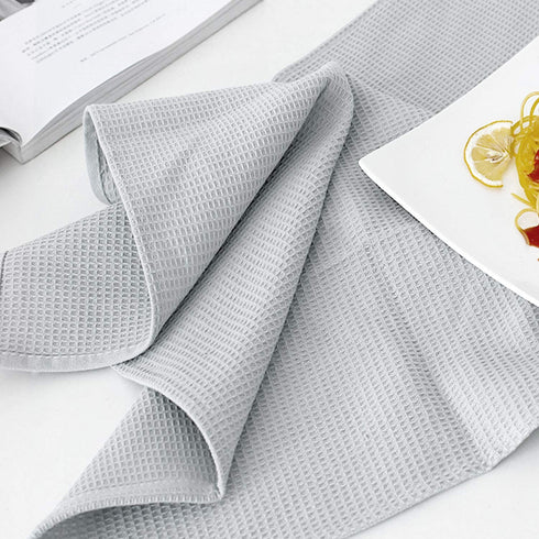 100% Cotto n Waffle Weave Kitchen Towel Set |18x26Inches Large Tea Hand Dish Towel ,Cloth Napkins/Dish Rags ,Ultra Soft Absorbent Quick Drying Dish Cloths and Drying Dish(Dark Grey +Light Grey)