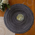 Smaafit Round Braided Placemats Set of 6 for Dining Tables 15 Inch Non-Slip Kitchen Table Mats (Grey B)