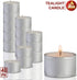 Ner Mitzvah Long Burning Tealight Candles - 8 Hours - White - Unscented - 40 Pack - Made in EU