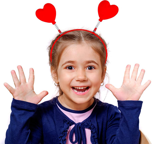 JOYIN 18 Packs Valentines Day Heart Headband with Card Headers for Classroom Exchange Prizes, Valentines Greeting Cards, Valentine Party Favors, Valentine Exchange Gifts