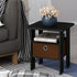 Furinno Andrey End Table / Side Table / Night Stand / Bedside Table with Bin Drawer, Americano/Medium Brown