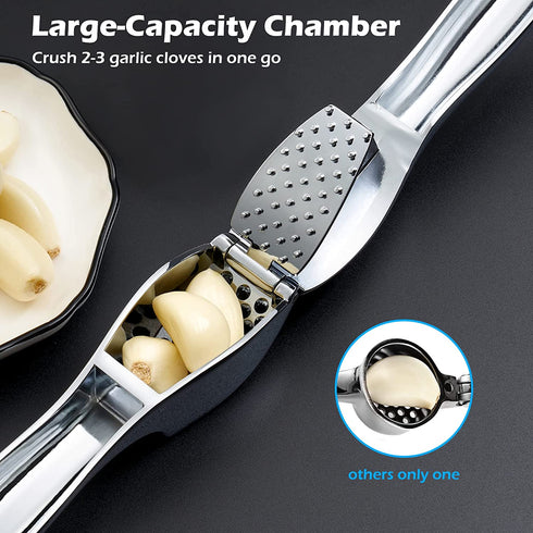 Freetoo Garlic Press, Garlic Mincer Large-Capacity Garlic Crusher, Heavy-duty Garlic Smasher, Rustproof Ginger Press Garlic Squeezer - Professional Grade, Easy Clean, Dishwasher Safe