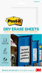 Post-it Dry Erase Sheets, 7 in x 11.3 in, Sticks Securely and Removes Cleanly (DEFSHEETS-3PK)