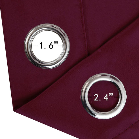 LEMOMO Burgundy Red Thermal Blackout Curtains/42 x 84 Inch/Set of 2 Panels Room Darkening Curtains for Bedroom