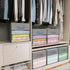 DIMJ Cube Storage Bins, 3 Packs Clear Window Fabric Storage Bin Organizer for Closet Shelves Home Storage Cubes Organizer with Handles