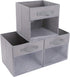 DIMJ Cube Storage Bins, 3 Packs Clear Window Fabric Storage Bin Organizer for Closet Shelves Home Storage Cubes Organizer with Handles