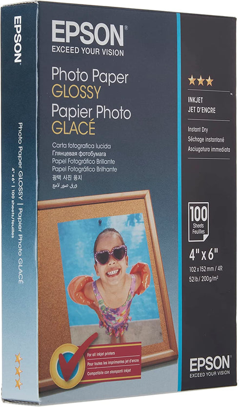 Epson Photo Paper Glossy - Borderless - S042038, 4" x 6" (100 sheets)