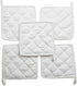 APCOLLECTION Pot Holder 100% Cotton, Machine Washable, Heat Resistant Kitchen Gift Set (Pack of 10 Size 7 X 7 Inch, White)