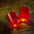 Flameless Candles-Set of 2(3"x4"/4") Red,Dripless Real Wax,Flickering Pillar Candles,Bright Warm Light,with Remote Control and Timing