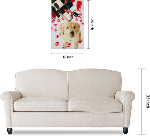 Empire Art Direct Oh Again Frameless Free Floating Tempered Glass Dog Wall Art Ready to Hang, 16 in x 24 in x 0.2