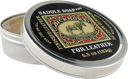 Bickmore Saddle Soap Plus - 6.5oz - Leather Cleaner & Conditioner with Lanolin - Restorer, Moisturizer, and Protector