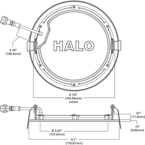 HALO HLB6 3000K Color Temperature New Construction or Remodel Canless Recessed Integrated LED Kit, White, 6 in.