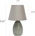 Simple Designs LT2009-GRY Mini Egg Oval Ceramic Table Lamp, Gray
