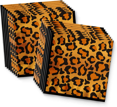 Leopard Print Birthday Party Supplies Set Plates Napkins Cups Tableware Kit for 16