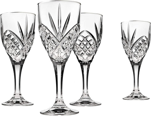 Godinger Wine Glasses, Stemmed Wine Glass Goblets - Dublin Platinum - 9oz, Set of 4