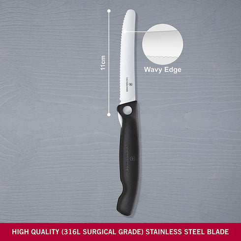 Victorinox Swiss Classic Paring Knife, Wavy Edge Black 4.3 in