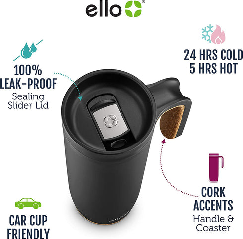 Ello Magnet Vacuum Insulated Stainless Steel Travel Mug