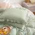Green Pillow Shams Sage Green Ruffle Standard Pillowcases Set of 2 Shabby Chic Sea Green Pillowcases 2 Pack (Queen (20''x30''), Sea Green)