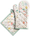 Maison d' Hermine Colmar 100% Cotton Easter Set of Oven Mitt (7.5 Inch by 13 Inch) and Pot Holder (8 Inch by 8 Inch) for BBQ | Cooking | Baking | Grilling | Microwave | Barbecue | Spring/Summer