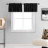 DONREN 15 Inches Long Black Valances for Windows - 2 Panels Blackout Theme Insulated Valances for Basement,42 Inches Wide Kitchen Valances with Rod Pocket Design,2 Pack