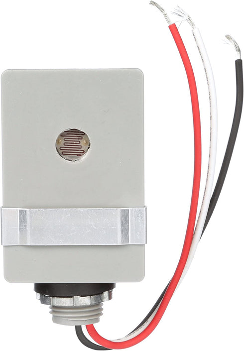Woods 59410WD Outdoor Hardwired Stem Mount Light Control Sensor with Photocell,Gray