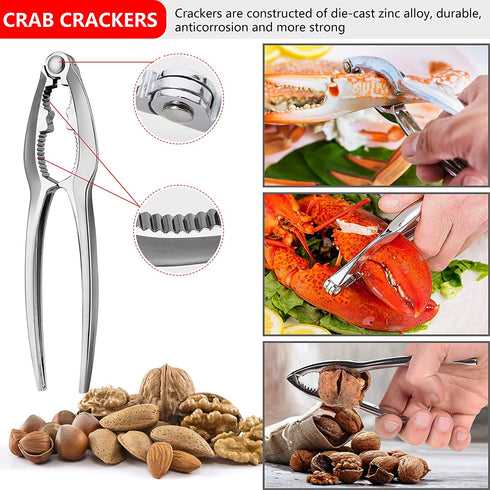 Seafood Tools Set Includes 4 Crab Crackers 6 Seafood Fork 6 Lobster Crackers 1 Seafood Scissors 1 Oyster Knife 1 Shrimp Cleaning Tool-Nutcracker Set?19 Piece ?