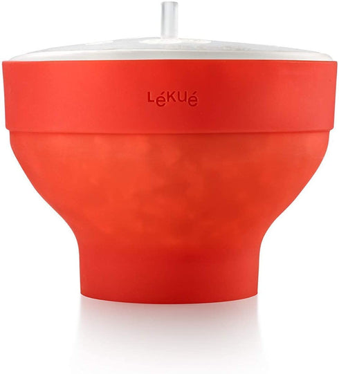Lekue Microwave Popcorn Popper/ Popcorn Maker, Red