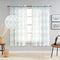 AUFENLLY Geometric Moroccan Patterned Sheer Curtains 63 Inch Length 2 Panels Faux Linen Modern Farmhouse Contemporary Sheer Curtains for Living Room Bedroom Rod Pocket 54 x 63 Inch 2 Panels, Grey