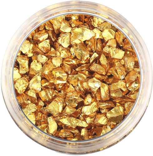 ZenQ Crushed Glass for Crafts, Resin Art. Gold, 1.5 lbs