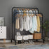 UDEAR Garment Rack Freestanding Hanger Double Pole Multi-Functional Bedroom Clothing Rack,Black
