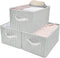 GRANNY SAYS Storage Containers for Organizing, Fabric Bins with Handles, Storage Baskets for Shelves, Large, White with Black Stripes, 3-Pack